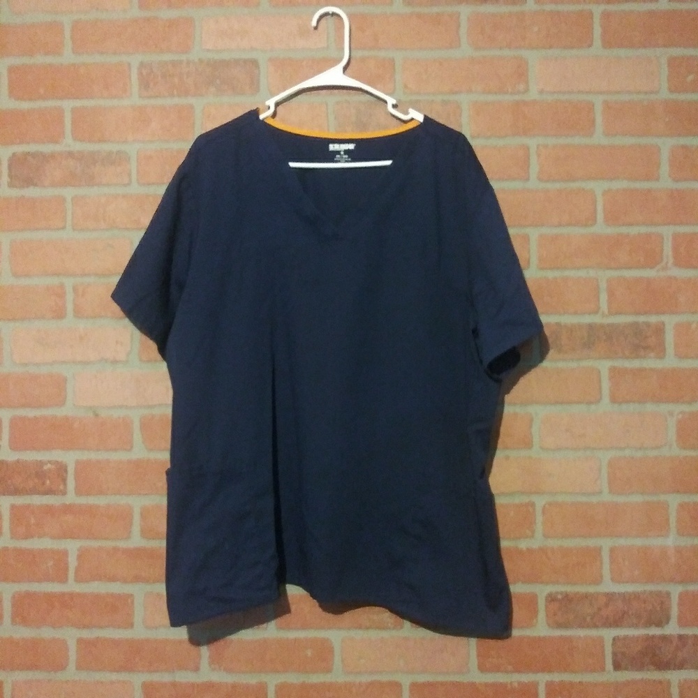 3X navy blue scrub top Scrubstar v neck unisex